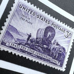 Utah Framed Postage Stamp Art 4x4 USA #950